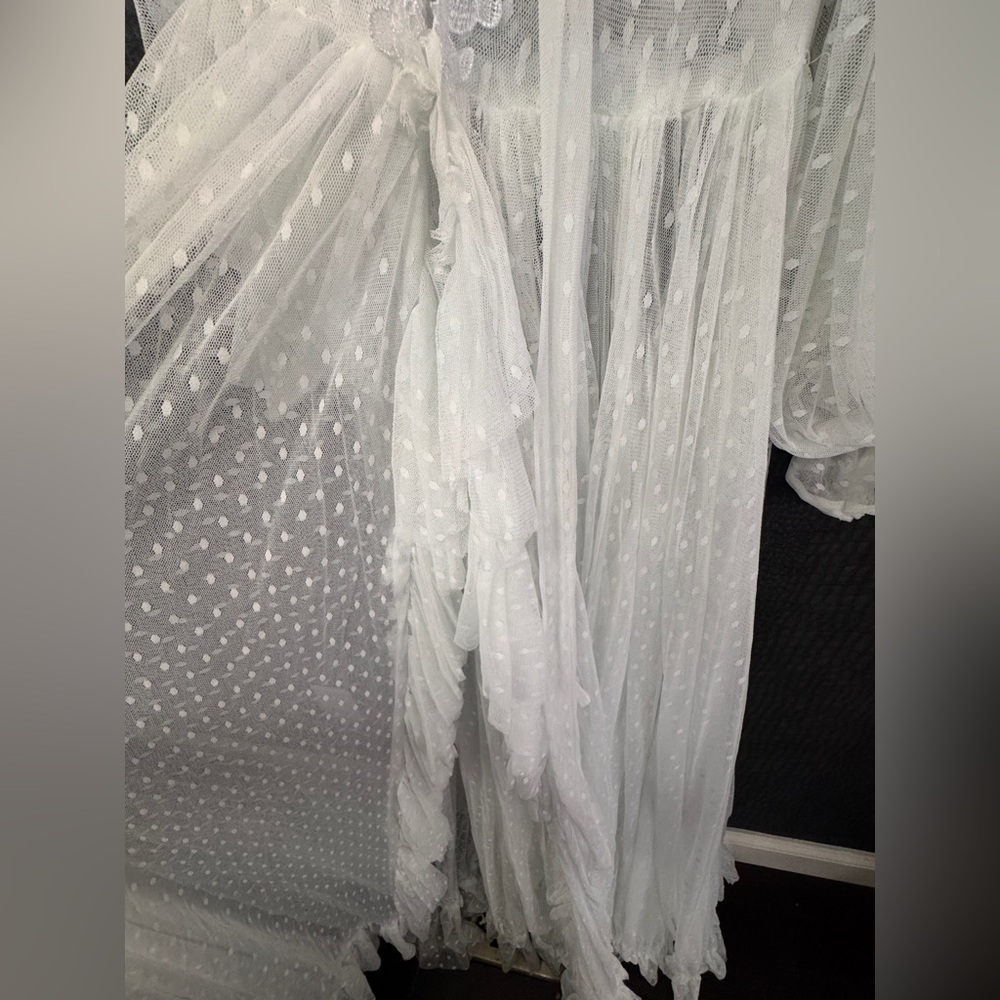 Elegant Sheer White Maxi Dress - Good for Maternity Shoot - Picture 5 of 8